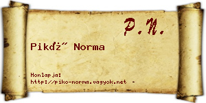 Pikó Norma névjegykártya